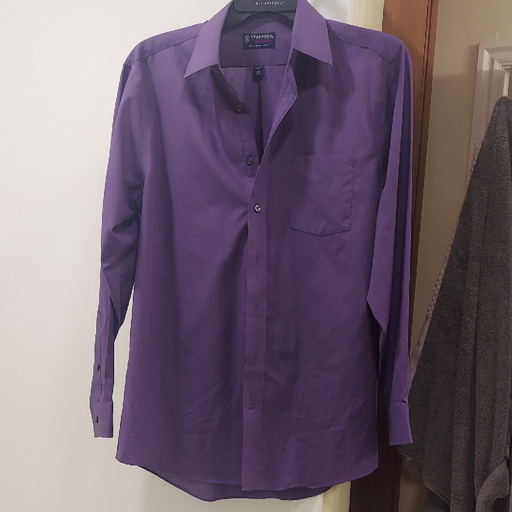 Stafford Men's Purple Dress Shirt